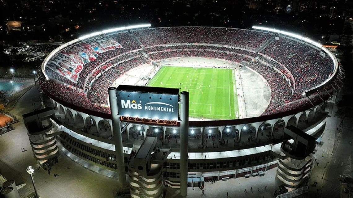 El estadio Más Monumental, de River Plate, el más grande de Sudamérica.